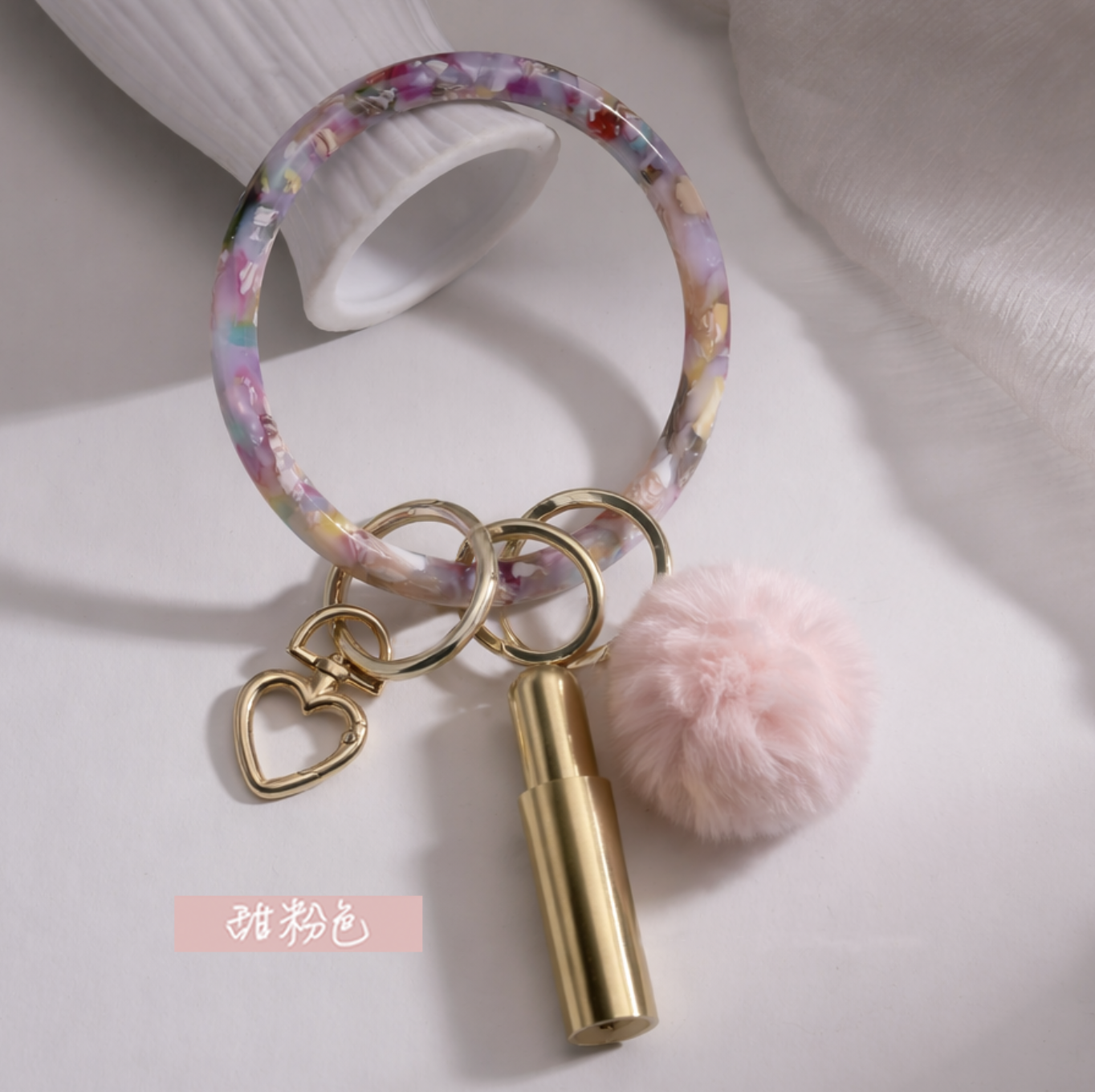 日本設計壓克力手環式隨身瓶/鑰匙包包配件